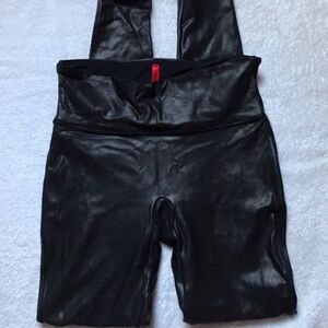 Spank black faux leather leggings